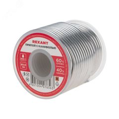 Припой трубчатый с канифолью REXANT, 500 г, d3.0 мм, (олово 60%, свинец 40%), катушка