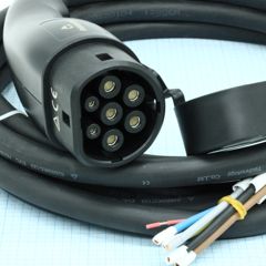 Зарядный кабель для электромобиля Type2 питание 3 фазы, ток 32А, шнур 5м