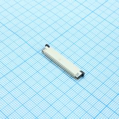 FPC разъем для шлейфа на плату, поверхностный монтаж 22pin, шаг 1.00мм (контакты сверху)