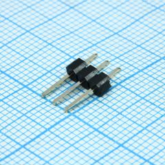 Соединитель штыревой, вилка на плату однорядная прямая 3pin(1x3), шаг 2.54мм