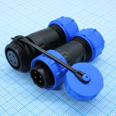 Разъём герметичный SZC16 4P-F-M, 4 контакта