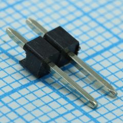 Соединитель штыревой, вилка на плату однорядная прямая 2pin(1x2), шаг 2.54мм