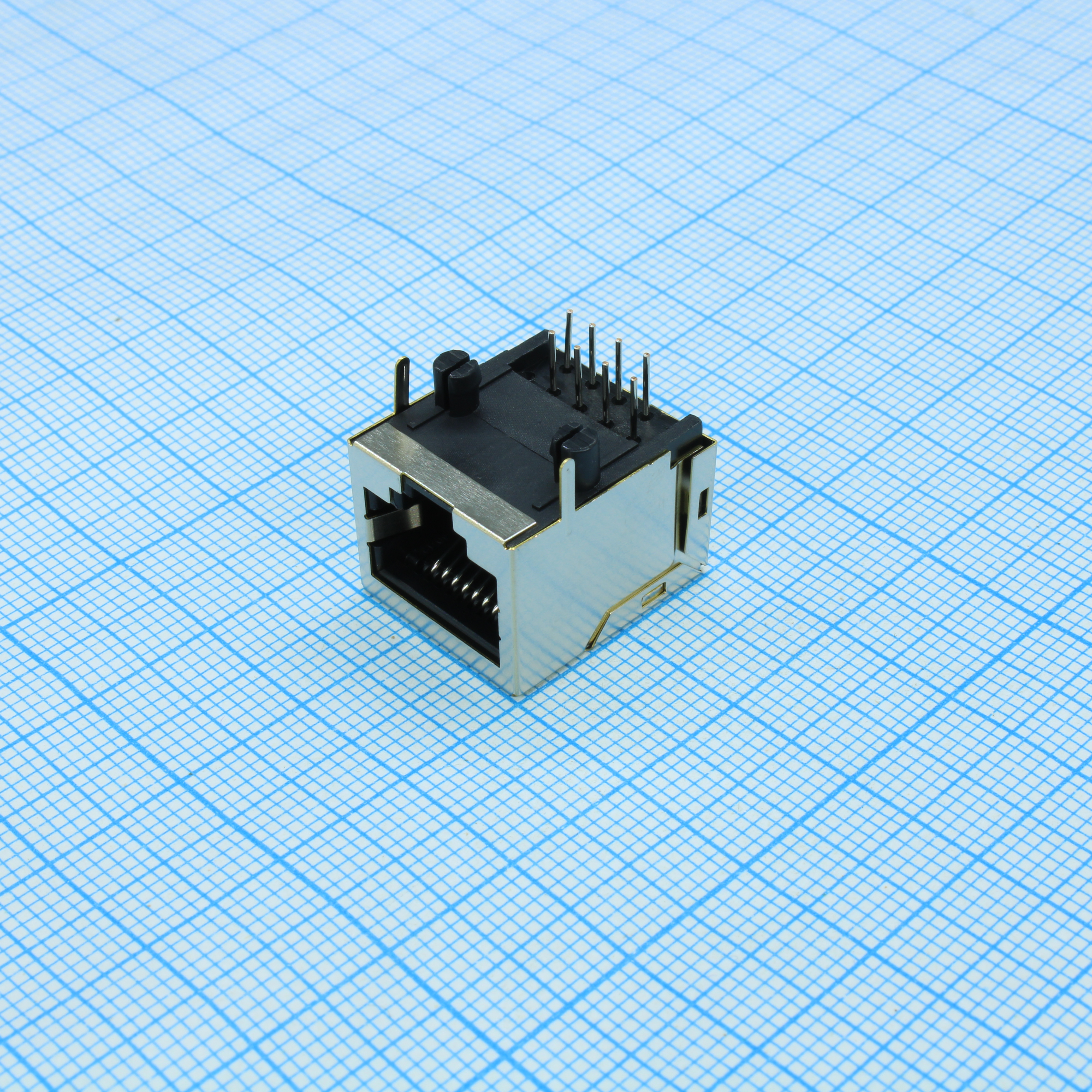 Розетка RJ45 на плату, экран., 10p8