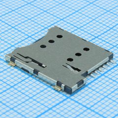 Держатель Micro SIM. высота 1.38мм 6 контактов