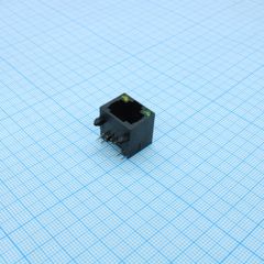 Гнездо RJ45 на плату, 8p8c., встроенный светодиод зеленый /желтый