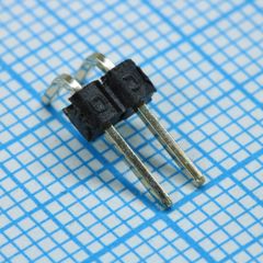 Соединитель штыревой, вилка на плату однорядная угловая, 2pin(1x2), шаг 2.54мм (A=3mm, B=6mm, C=6.07mm), тип - D