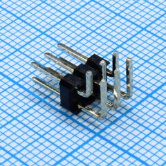 Соединитель штыревой, вилка на плату двухрядная угловая 6pin(2x3), шаг 2.54мм