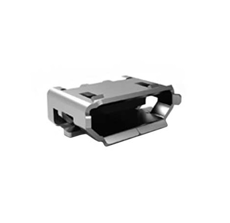 Разъем Micro USB B розетка 5 контактов для поверхностного монтажа (с фиксатором в отверстие) на плату