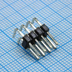 Соединитель штыревой, вилка на плату двухрядная угловая 8pin(2x4), шаг 2.54мм