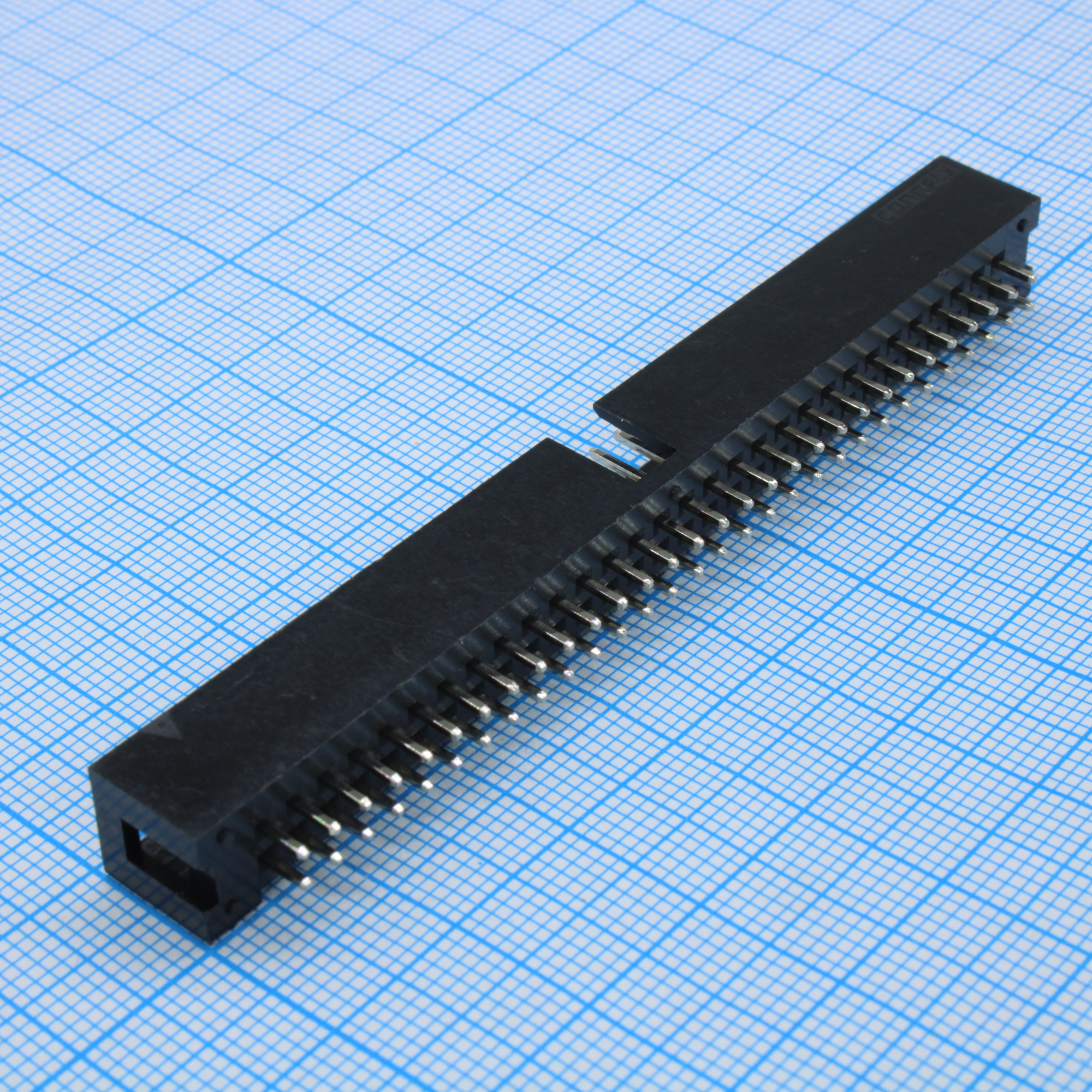 IDC разъем, вилка на плату прямая двухрядная 60pin(2x30)., шаг 2.54мм