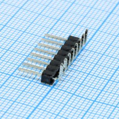 Соединитель штыревой, вилка на плату однорядная угловая, 8pin(1x8), шаг 2.54мм (A=3mm, B=6mm, C=6.07mm), тип - D