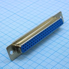 Разъем D-Sub высокой плотности, розетка 62 контакта под пайку на кабель, синий изолятор