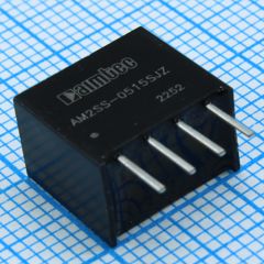 DC/DC, 2Вт, вход 4.5…5.5В, выход 15В/0.013…0.133А, изоляция 1500В DC, КПД 81%, максимальная емкостная нагрузка не более 560мкФ, SIP4, 11.6x7.55x10.16мм, -40…85°C, пластик