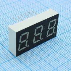 3-х разрядный индикатор 10.2мм /Янтарный ультра/610нм/ 30-150мКд/ОА