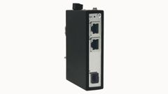 Коммутатор неуправляемый, 2 порта RJ-45, 10/100/1000BaseT, 1 порт SFP, номинальное напряжение 12/24/48 VDC и 24 VAC, IP30, рабочая температура: -40°C...+75°C, монтаж DIN35