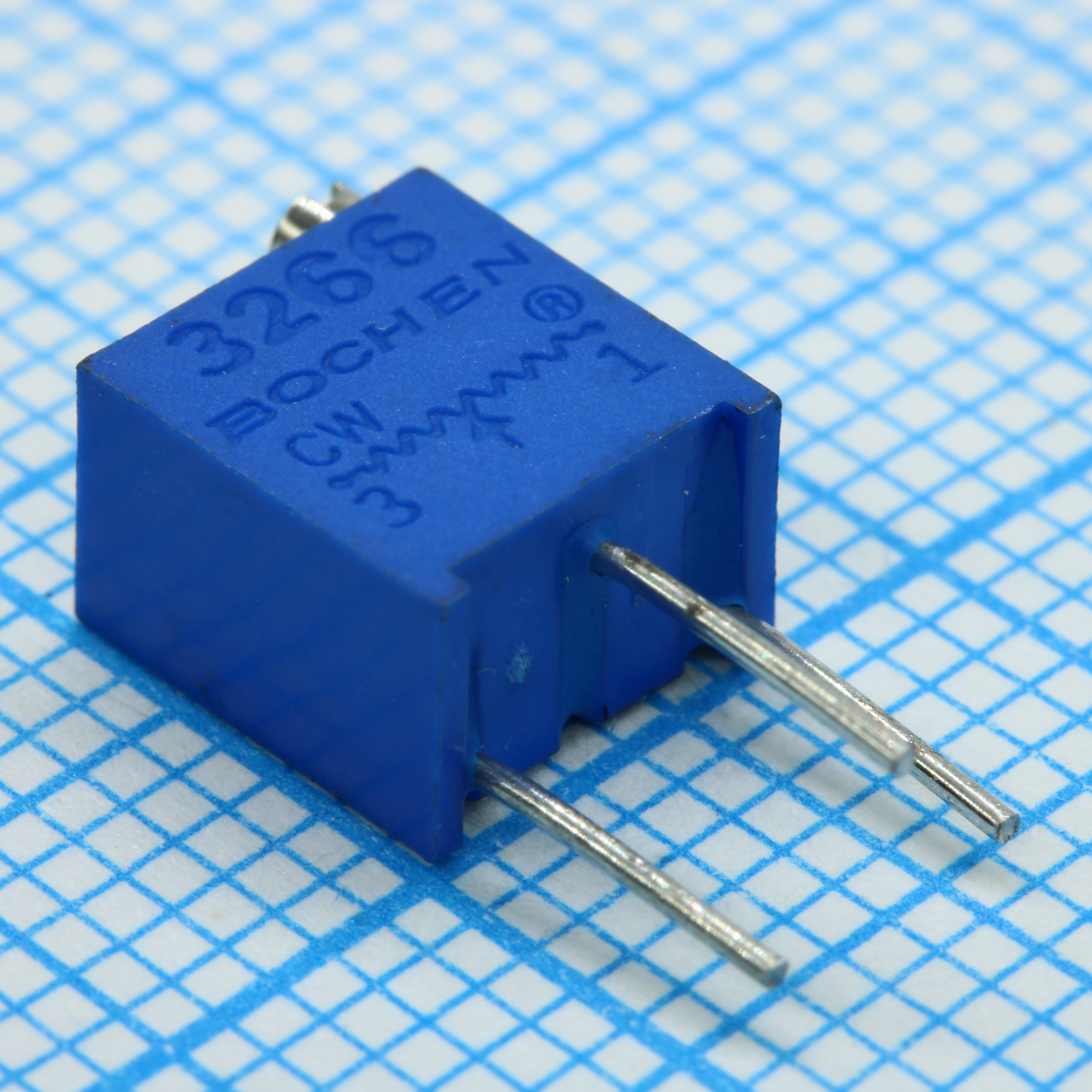 Потенциометр многооборотный 10кОм 0.25Вт PC PIN