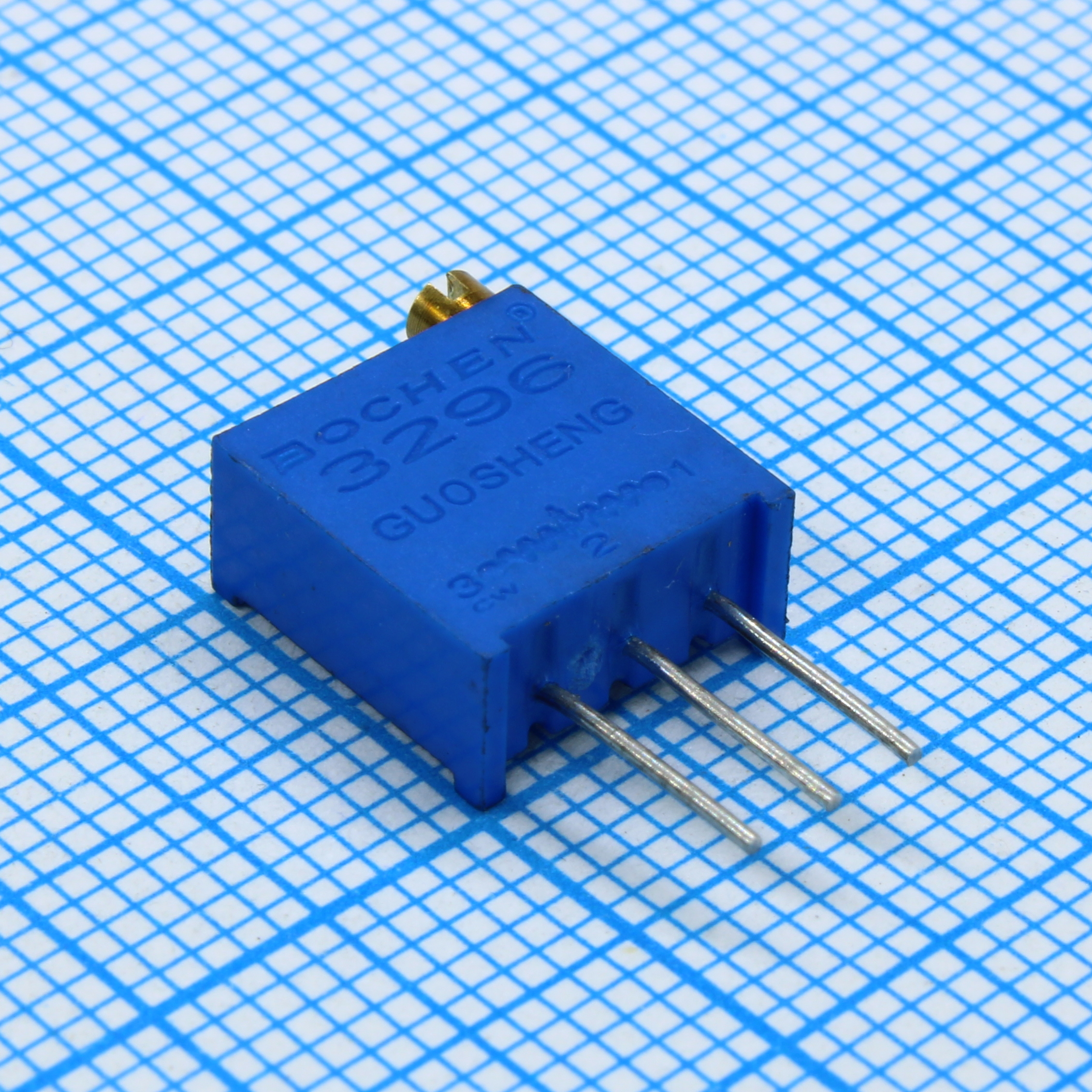Потенциометр многооборотный керметный 20кОм 0.5Вт PC PIN