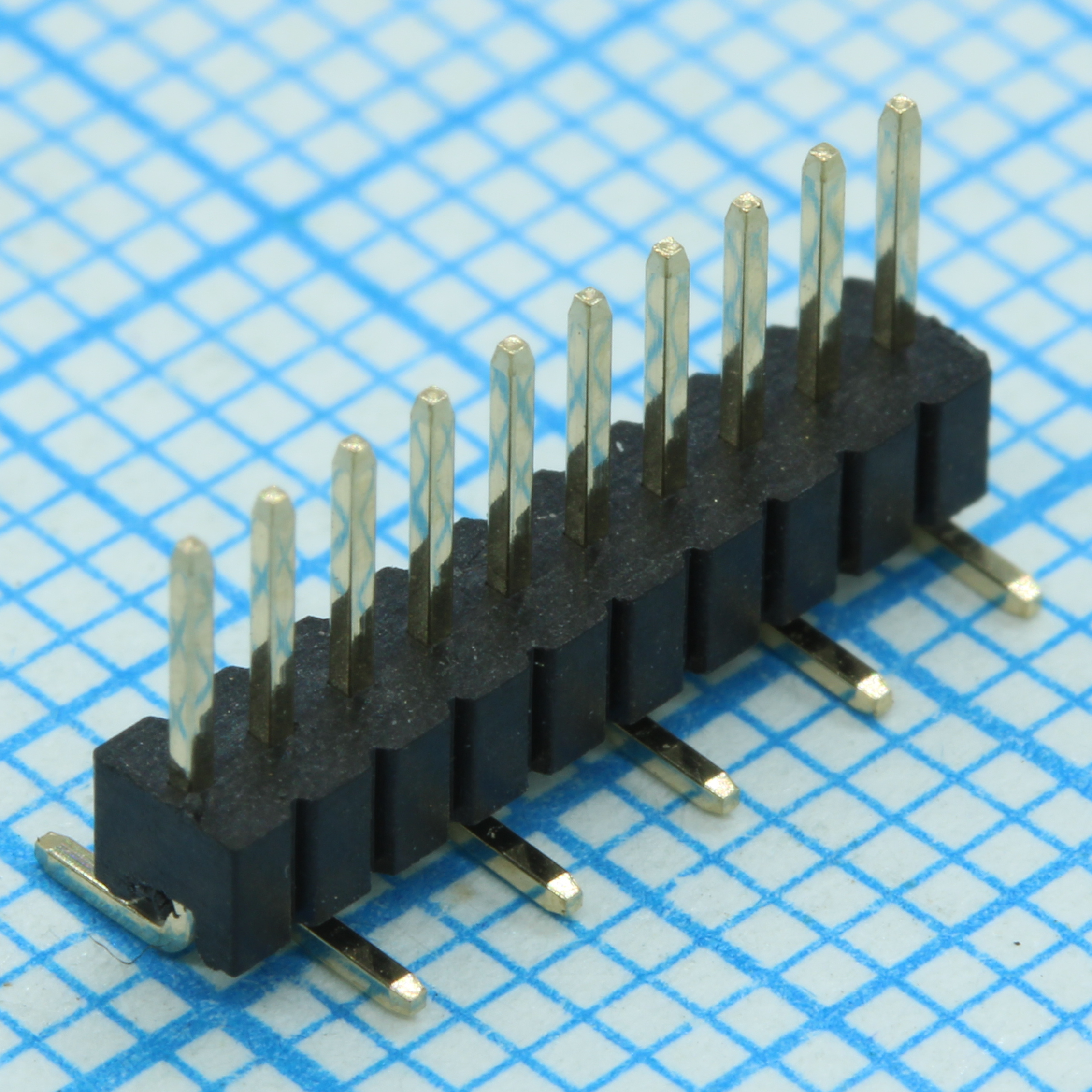Однорядный штыревой соединитель на плату 10 pin SMD монтаж