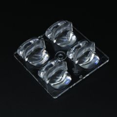 Групповая квадратная линза 2x2 на 4 светодиода 5050/3030, Sport Lighting эфф=90%, 50x50мм H:14,35мм, PC