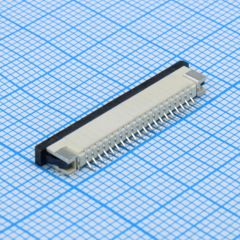 FPC разъем для шлейфа на плату, поверхностный монтаж 20pin, шаг 1.00мм (контакты снизу)