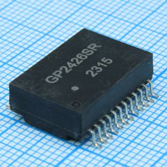 Телекоммуникационный трансформатор 100/1000 Base-T +POE+, 1CT:1CT, DCR=1.5Ohm MAX, изоляция 1500В, 24SMD