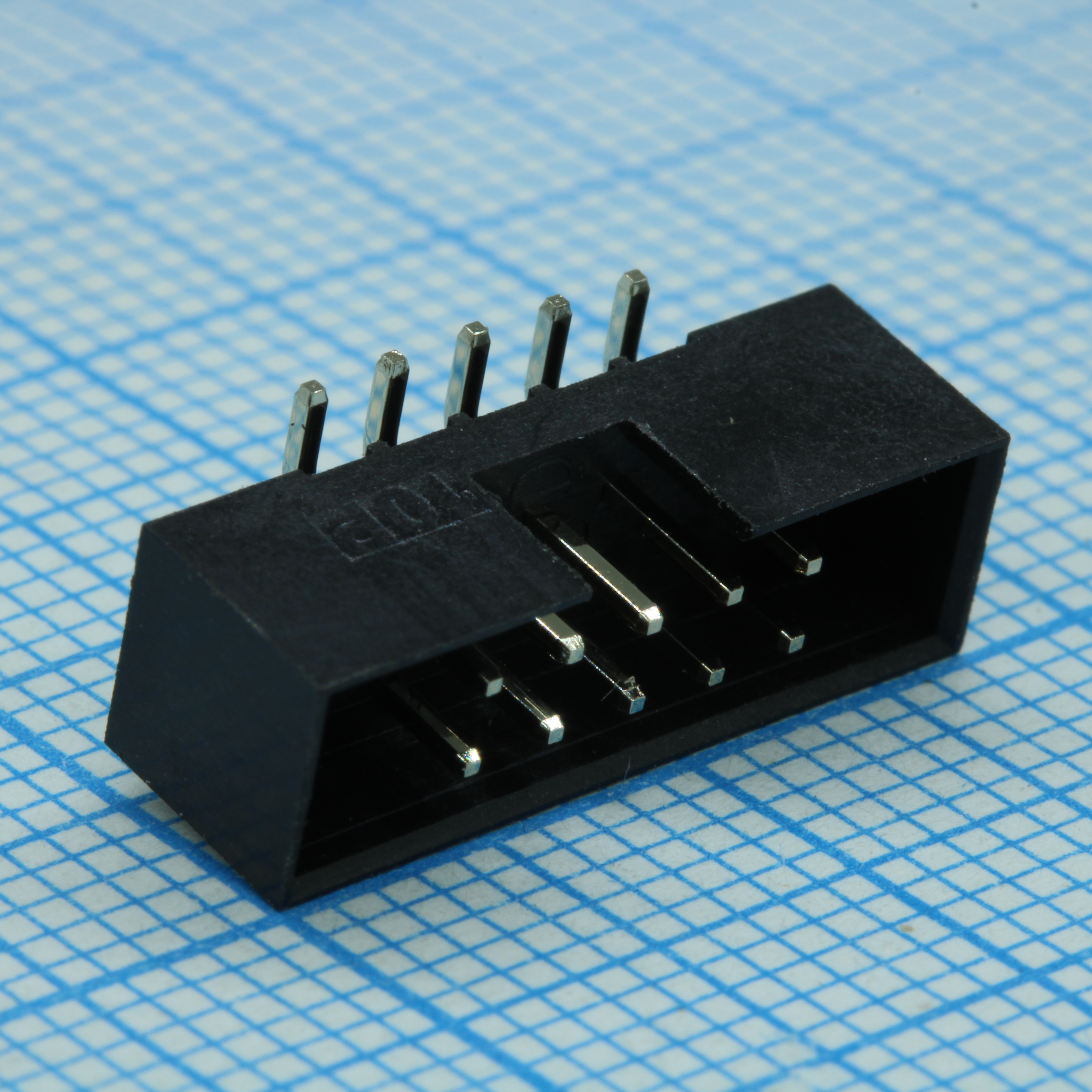IDC разъем, вилка на плату SMD двухрядная 10pin(2x5)., шаг 2.00мм без крышки
