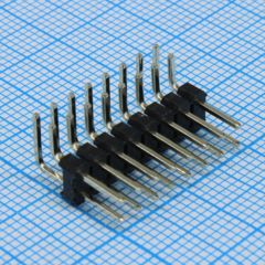 Соединитель штыревой, вилка на плату двухрядная угловая 16pin(2x8), шаг 2.54мм