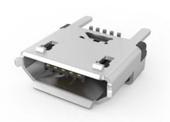 Разъем Micro USB B розетка 5 контактов прямая на плату, монтаж в отверстия