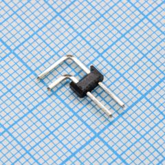 Соединитель штыревой, вилка на плату двухрядная угловая 2pin(2x1), шаг 2.54мм