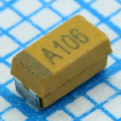 Конденсатор танталовый твердотельный SMD типоразмер 1206, 10 В, 10 мкФ ±10%, 125°C