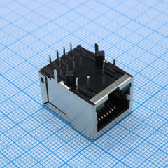 Разъем RJ-45 (розетка) угловой c индикацией на плату