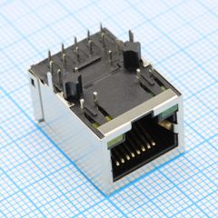 Разъем RJ-45 1000 Base-T с индикацией угловой на плату
