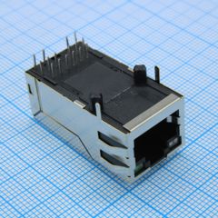 Разъем RJ-45 1000 Base-T с индикацией угловой на плату