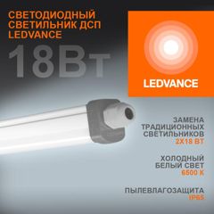Светильник светодиодный ДСП-18Вт 6500K 1890лм IP65 0.6м ECO CLASS серый 4058075622586