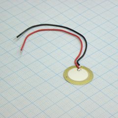 Пьезо-элемент 4.5kHz  Cсоб=24nf  D=20.0  t=0.3 длина выводов 100мм