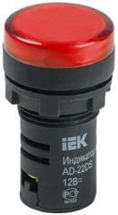 Лампа сигнальная d22-12V кр