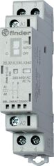 Контактор модульный 2NO 25А AgSnO2 24В AC/DC 17.5мм IP20 опции: переключатель Авто-Вкл-Выкл + мех. индикатор + LED