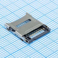 Держатель карты памяти micro SD Н=1.8мм для поверхностного монтажа