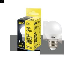 Лампа LED G45 шар 3Вт 230В 4000К E27 LLE-G45-3-230-40-E27