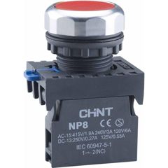 Кнопка управления NP8-11BN/4 без подсветки красн. 1НО+1НЗ IP65 667114