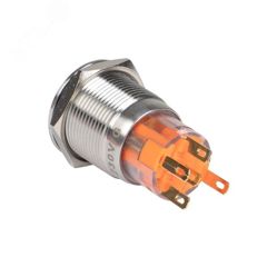 Кнопка S-Pro67 19 мм с фикс. с оранжевой подсв. 230В PROxima s-pro67-231