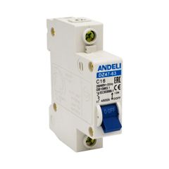АВТ. ВЫКЛ. DZ47-63/1P 16A 4.5KA Х-КА C (ANDELI)