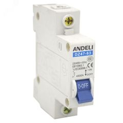 АВТ. ВЫКЛ. DZ47-63/1P 20A 4.5KA Х-КА C (ANDELI)