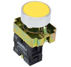 КНОПКА XB2-BА51 БЕЗ ПОДСВЕТКИ ЖЕЛТЫЙ 1НО (ANDELI)