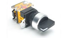Переключатель 2 положения, в сборе, с фиксацией, 24 - 380VAC / DC, 0,6 - 10A, без подсветки, черный, диаметр отверстия: 22 мм, металлическая обойма кнопки