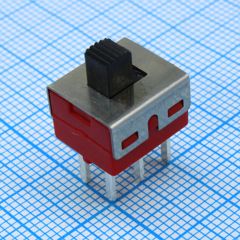 Переключатель движковый вертикальный две группы(ON-ON), 2A 250VAC / 5A 125VAC, высота движка 4.7мм