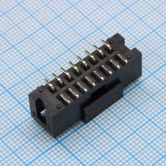 Вилка на плату, SMD монтаж 16pin(2x8), шаг 2.54мм