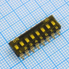 DIP-переключатель SMD-монтаж, 8 позиций, шаг 2,54, с утопленным движком