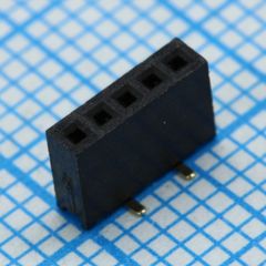 Розетка на плату, однорядная шаг1,27мм, SMD 5 контактов