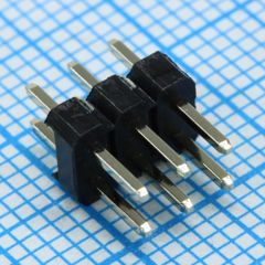 Соединитель штыревой, вилка на плату двухрядная прямая 6pin(2x3), шаг 2.54мм